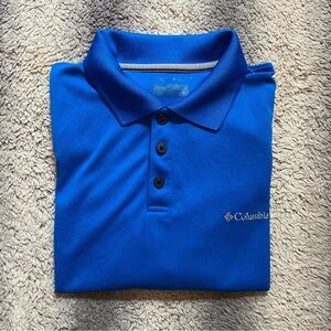 Columbia Polo Shirt Mens Medium Blue